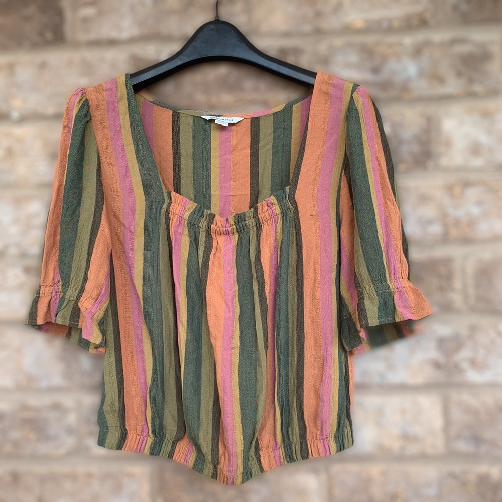 American Eagle Boho Cropped Blouse